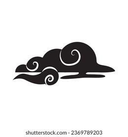vector de silueta de nube china aislado