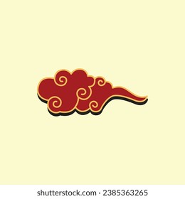 Ilustración de vectores simples en la nube china