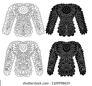 Chinese cloud tattoo for t-shirt.cloud pattern on shirt background.
