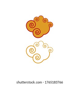 Chinese Cloud template vector icon illustration design
