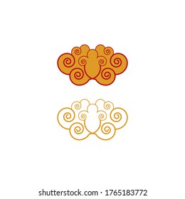 Chinese Cloud template vector icon illustration design
