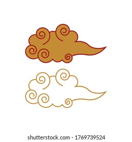 Chinese Cloud template vector icon illustration design
