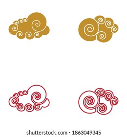 Chinese Cloud template vector icon illustration design