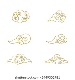 Chinese Cloud template vector icon illustration design