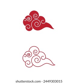 Chinese Cloud template vector icon illustration design