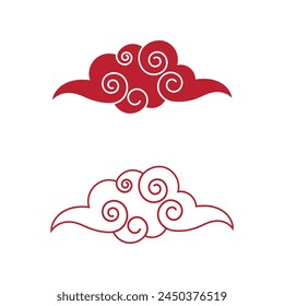 Chinese Cloud template vector icon illustration design
