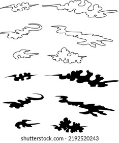 Chinese cloud vector for coloring book and printing on white background.