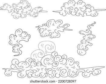 Chinese Cloud Vector Coloring Book Printing Stock Vector (Royalty Free ...