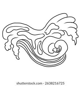 Chinese cloud vector for coloring book and printing on white background.Traditional Japanese culture element for tattoo design and idea.Cloud and wave illustration.Clip art.Fire vector