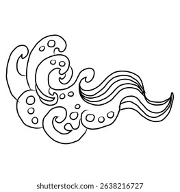 Chinese cloud vector for coloring book and printing on white background.Traditional Japanese culture element for tattoo design and idea.Cloud and wave illustration.Clip art.Fire vector