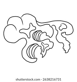 Chinese cloud vector for coloring book and printing on white background.Traditional Japanese culture element for tattoo design and idea.Cloud and wave illustration.Clip art.Fire vector