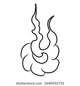 Chinese cloud vector for coloring book and printing on white background.Traditional Japanese culture element for tattoo design and idea.Fire vector for T-shirt.