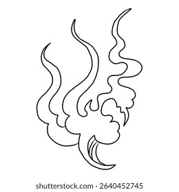 Chinese cloud vector for coloring book and printing on white background.Traditional Japanese culture element for tattoo design and idea.Fire vector for T-shirt.