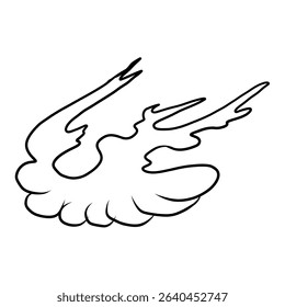 Chinese cloud vector for coloring book and printing on white background.Traditional Japanese culture element for tattoo design and idea.Fire vector for T-shirt.