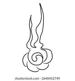 Chinese cloud vector for coloring book and printing on white background.Traditional Japanese culture element for tattoo design and idea.Fire vector for T-shirt.