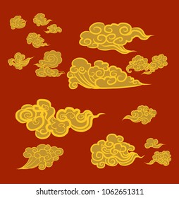 Chinese cloud vector set.