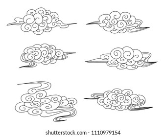 Chinese Cloud Vector Set Stock Vector (Royalty Free) 1110979154 ...