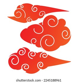 Chinese cloud vector template icon.
