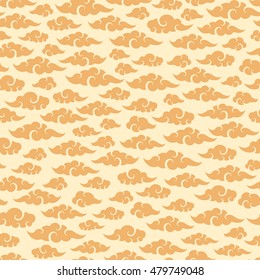 Chinese Clouds Bright Seamless Pattern. Vector illustration.