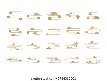 Chinese Clouds Element Icon Set 