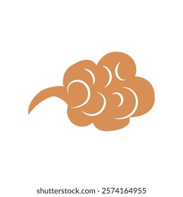 Chinese clouds in flat design. Traditional oriental curve and wave cloudscape. Vector illustration isolated.