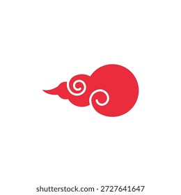 Chinese clouds icon flat design
