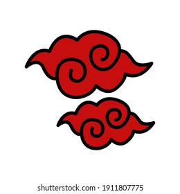 Chinese Clouds Icon Symbol Illustration. Celebrate Chinese New Year Logo Vector
