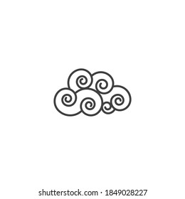 Chinese clouds icon vector flat design