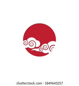 Chinese clouds icon vector flat design