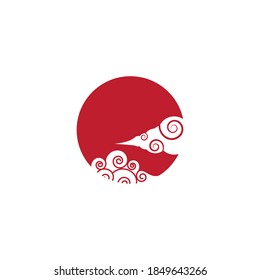 Chinese clouds icon vector flat design