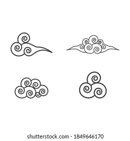 Diseño plano de vectores vectores de iconos chinos