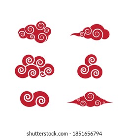 Chinese clouds icon vector flat design