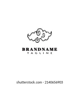 chinese clouds logo cartoon icon design template black modern isolated vector