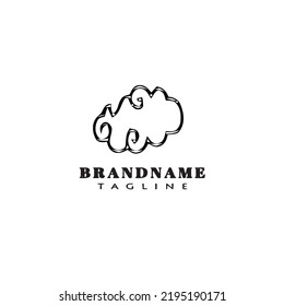 diseño de icono de dibujos animados con el logo de nubes chinas ilustración de vector aislado negro creativo