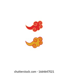 Chinesische Wolken Logo Vorlage Vektorillustration Symbol