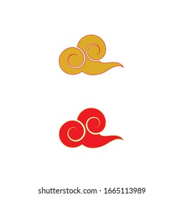 Chinese clouds logo vector illustration template