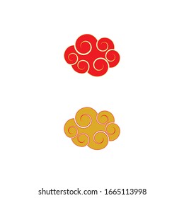 Chinesische Wolken Logo-Vektorillustration-Illustrationsvorlage