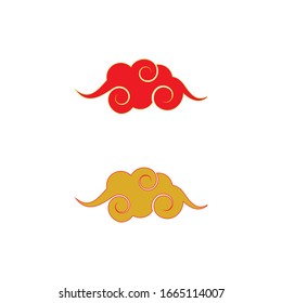 Plantilla de ilustración vectorial del logotipo de las nubes chinas