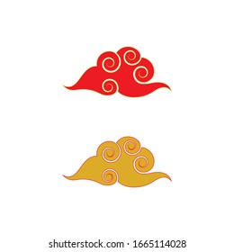 Chinese clouds logo vector illustration template