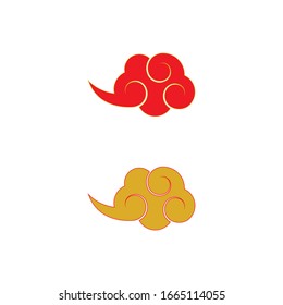 Chinese clouds logo vector illustration template
