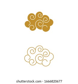 Plantilla de ilustración vectorial del logotipo de las nubes chinas