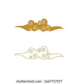 Chinese clouds logo vector illustration template