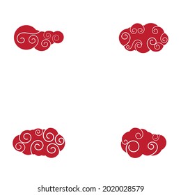 chinese clouds logo vector illustration template