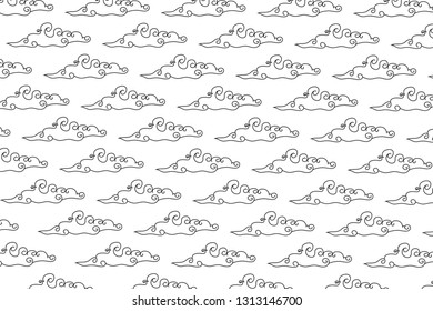 Chinese clouds pattern isolated on white background - vector