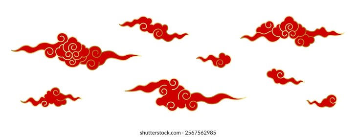 Chinese clouds set, auspicious clouds vector collection