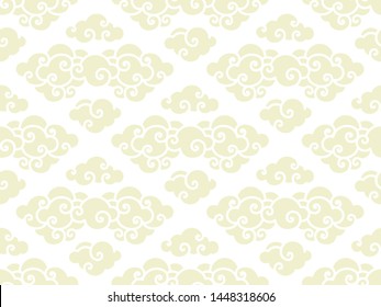 Chinese clouds traditional seamless pattern vector.
