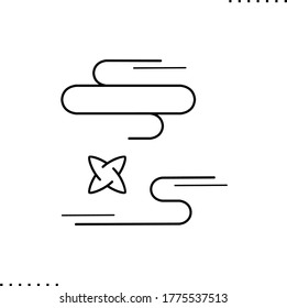 Chinese clouds vector icon in outline
