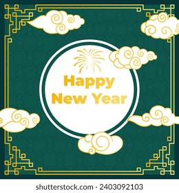 Chinese clouds vector illustration. Chinese clouds, ornate and beautiful, evoke spirit East Asian tradition skies above offer canvas for artistry Chinese clouds Vintage ornamentation. Happy New Year