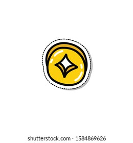 chinese coin doodle icon, vector illustration