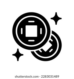 chinese coin icon for your website, mobile, presentation, and logo design.